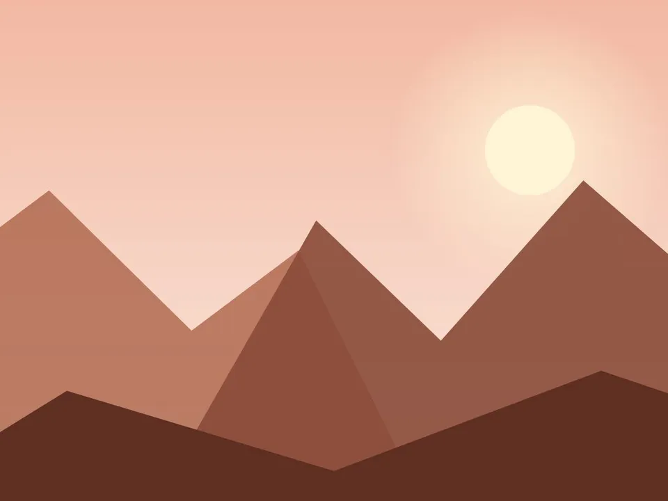 Atardecer cálido sobre un horizonte de montañas lejanas