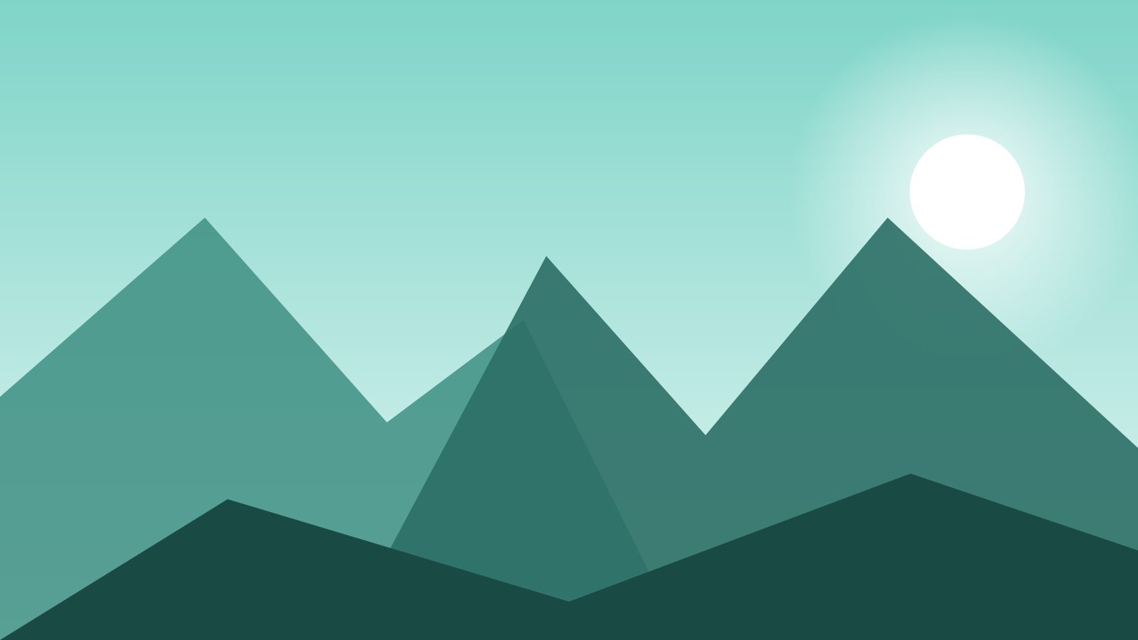 Paisaje amplio con tonos turquesa y cielo claro