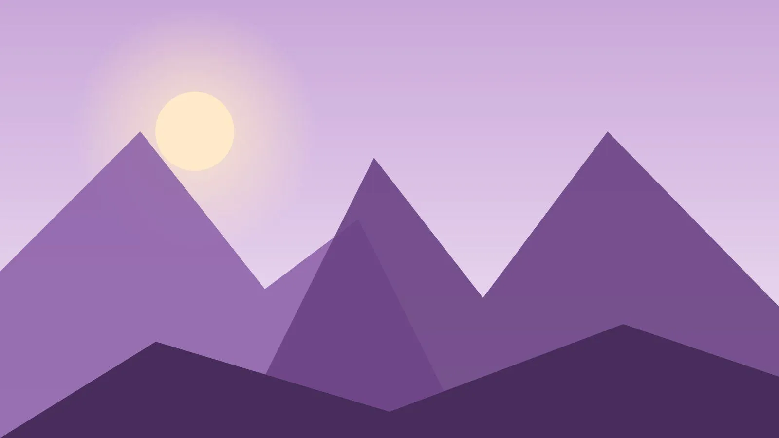Cielo malva del anochecer sobre una silueta de cerros