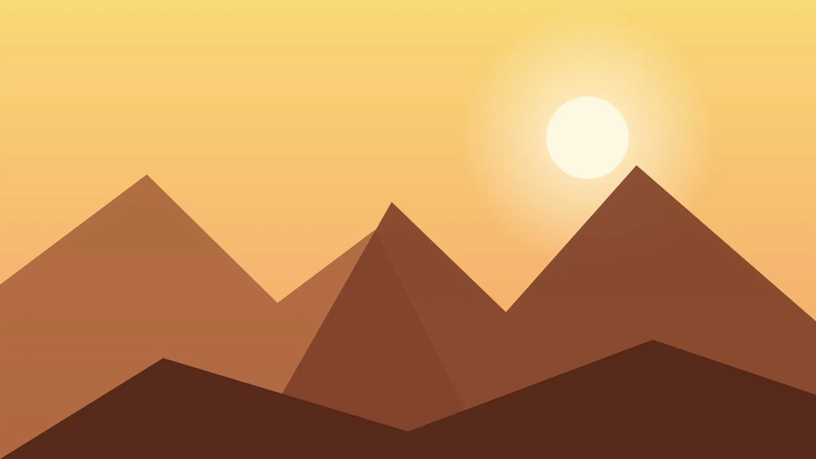 Atardecer anaranjado sobre las sierras, con el sol bajo en el horizonte