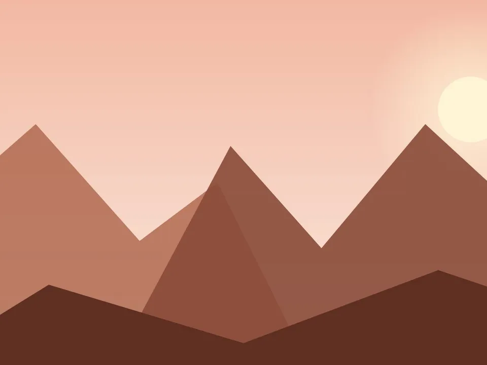 Paso de montaña al atardecer con cerros en tonos cobre