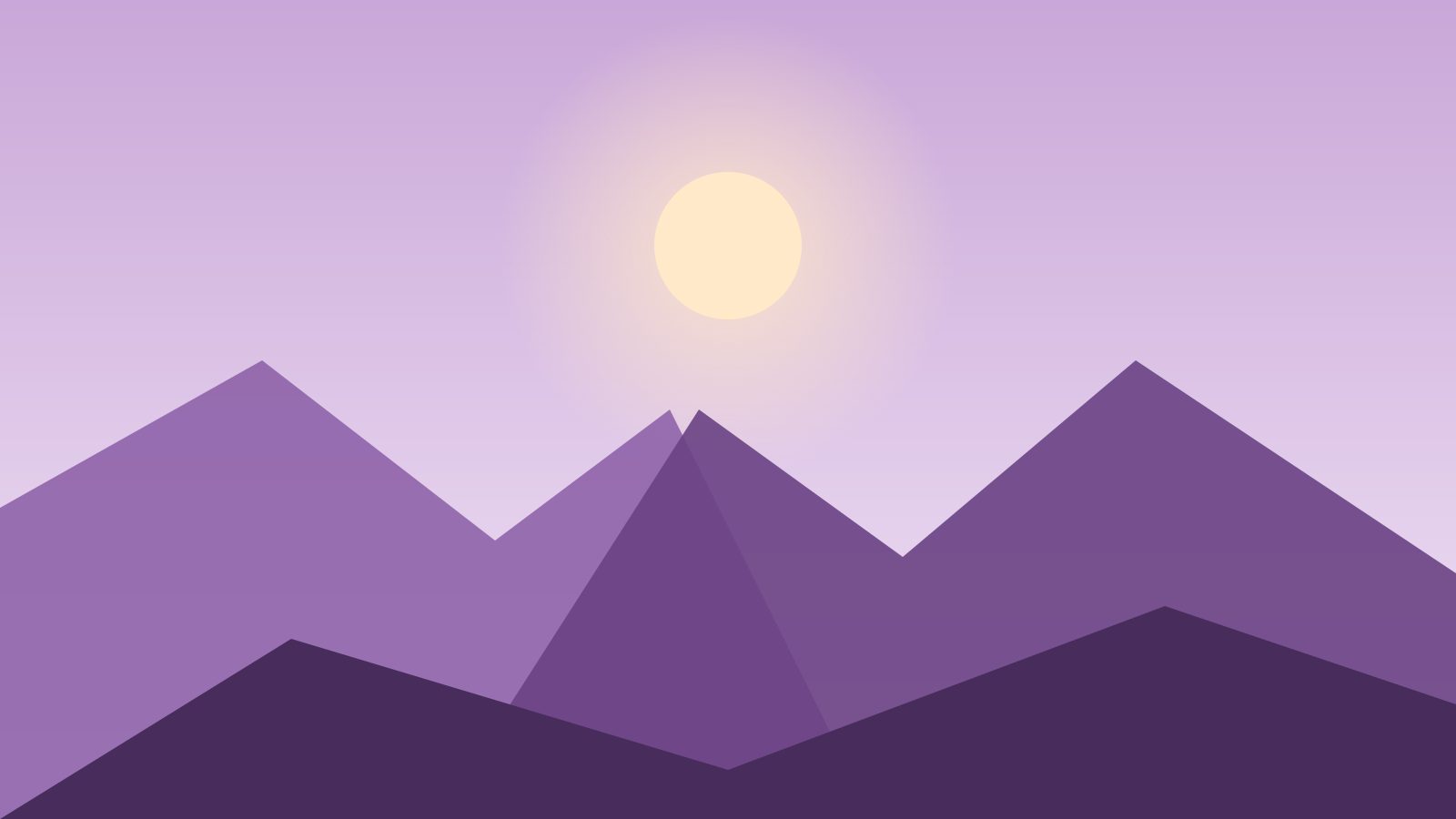 Paisaje del valle al anochecer en tonos malva
