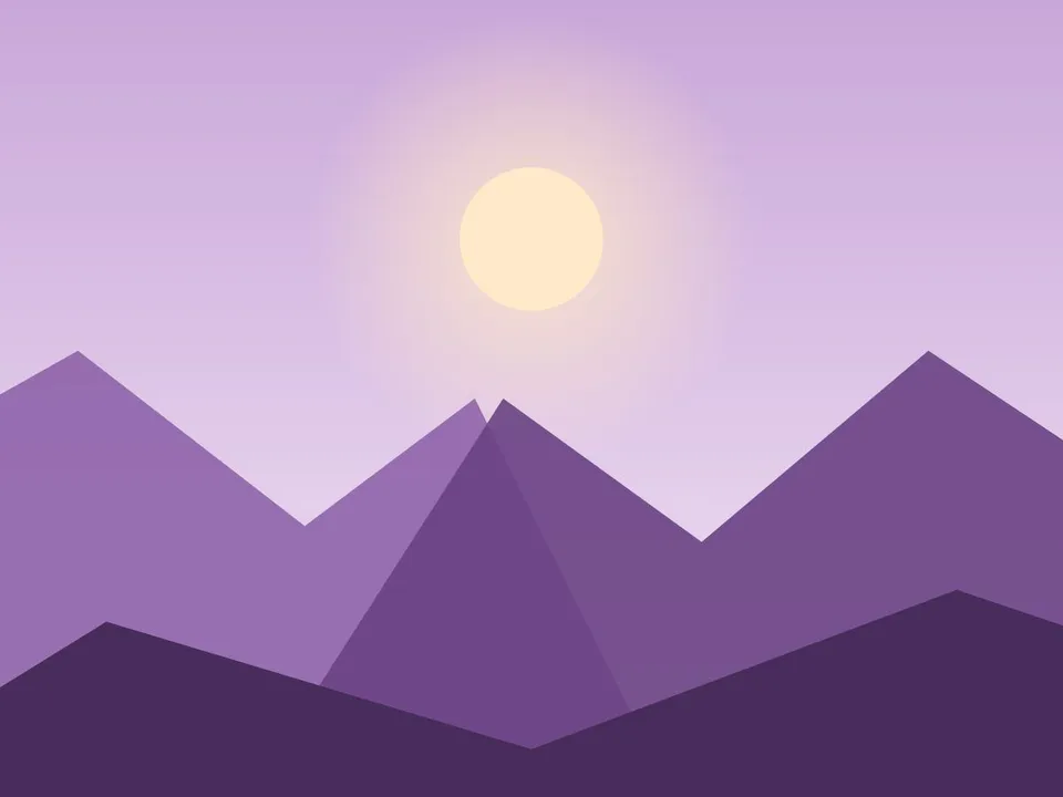 Cerros al atardecer en tonos lilas y ocres