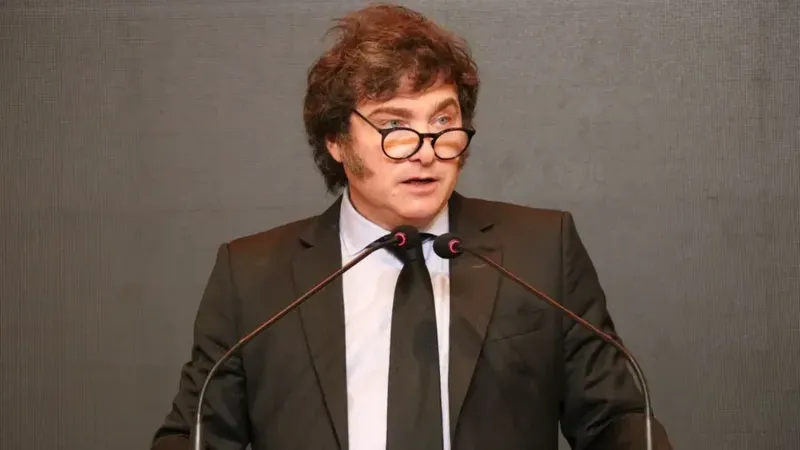 El presidente Javier Milei en una conferencia