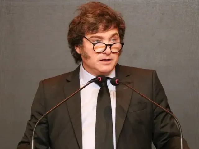 El presidente Javier Milei en una conferencia