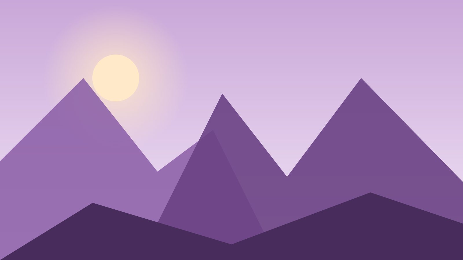 Cordillera al atardecer en tonos púrpura